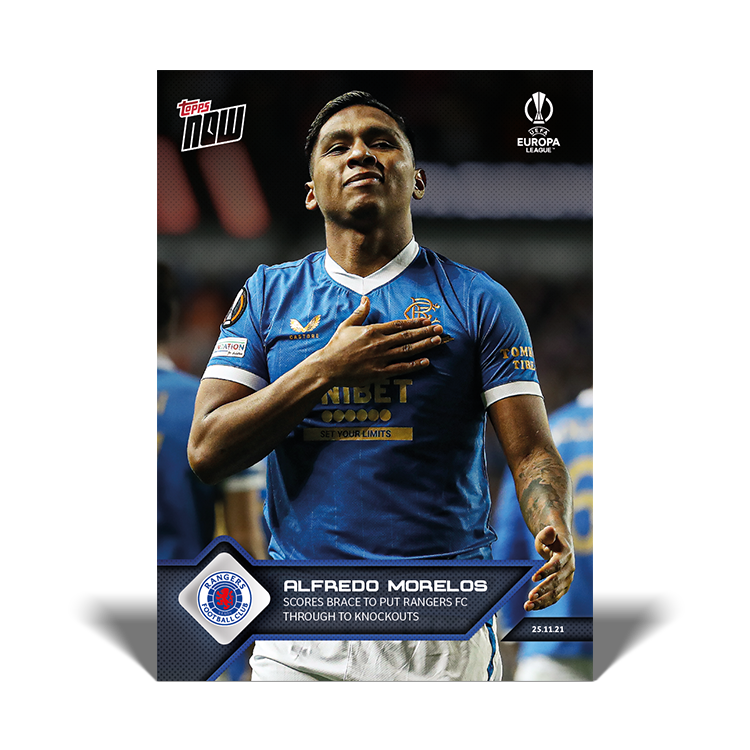 Scores brace to put Rangers FC through - EL Topps NOW® Card #18 - PR: 116