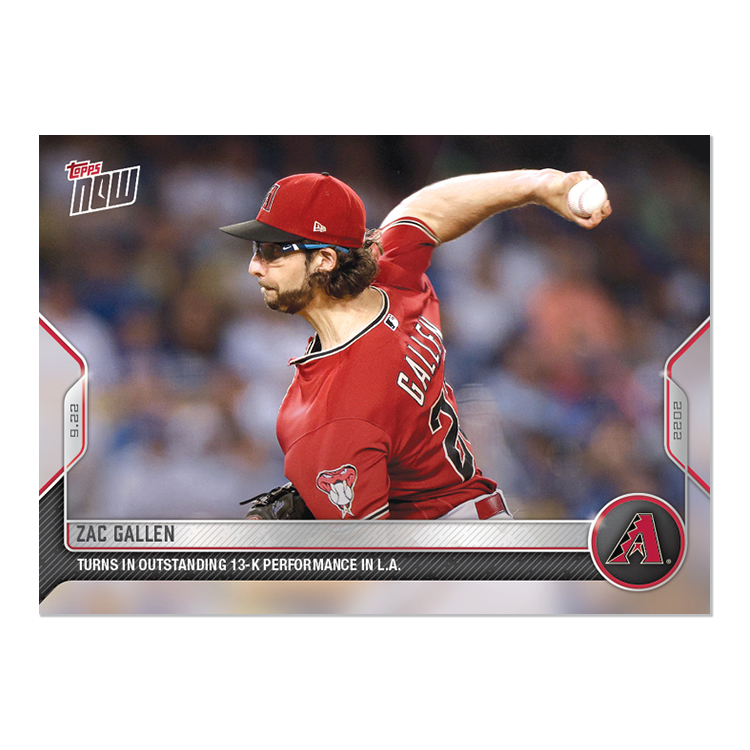 Zac Gallen  - 2022 MLB Topps NOW® Card 944 - PR: 201