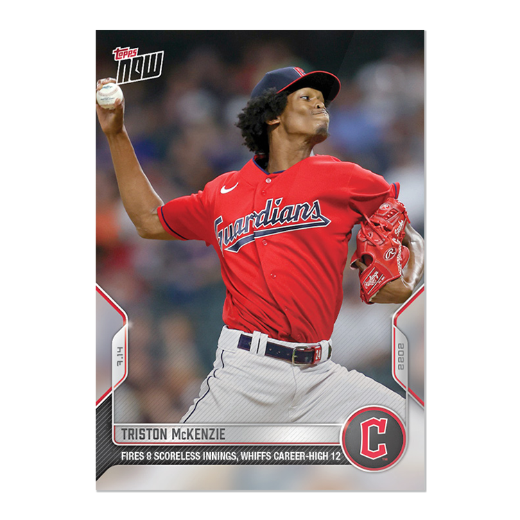 Triston McKenzie  - 2022 MLB Topps NOW® Card 529 - PR: 292