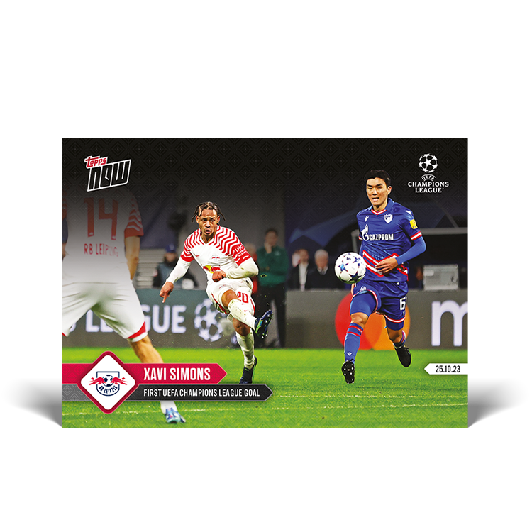 Xavi Simons - First UEFA Champions League goal - UCL Topps NOW® Card #48 - PR: 328