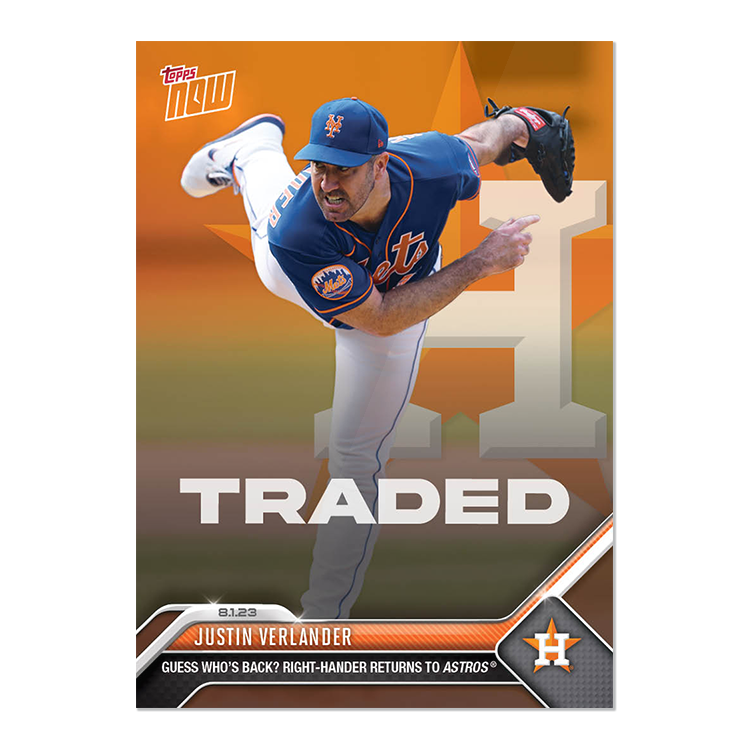 Justin Verlander  - 2023 MLB Topps NOW® Card 639 - PR: 1019