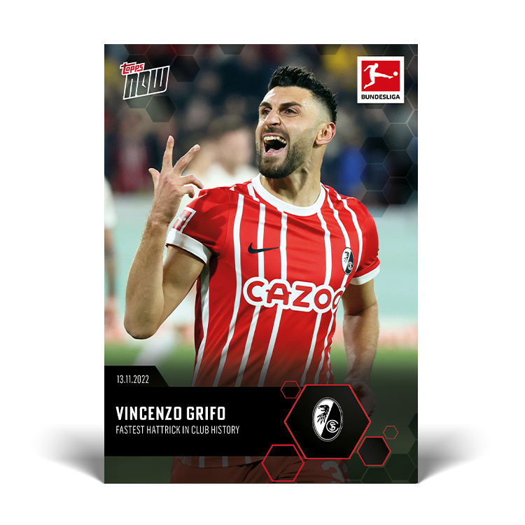Fastest Hattrick in club history - Bundesliga Topps NOW® Card #98 - PR: 100