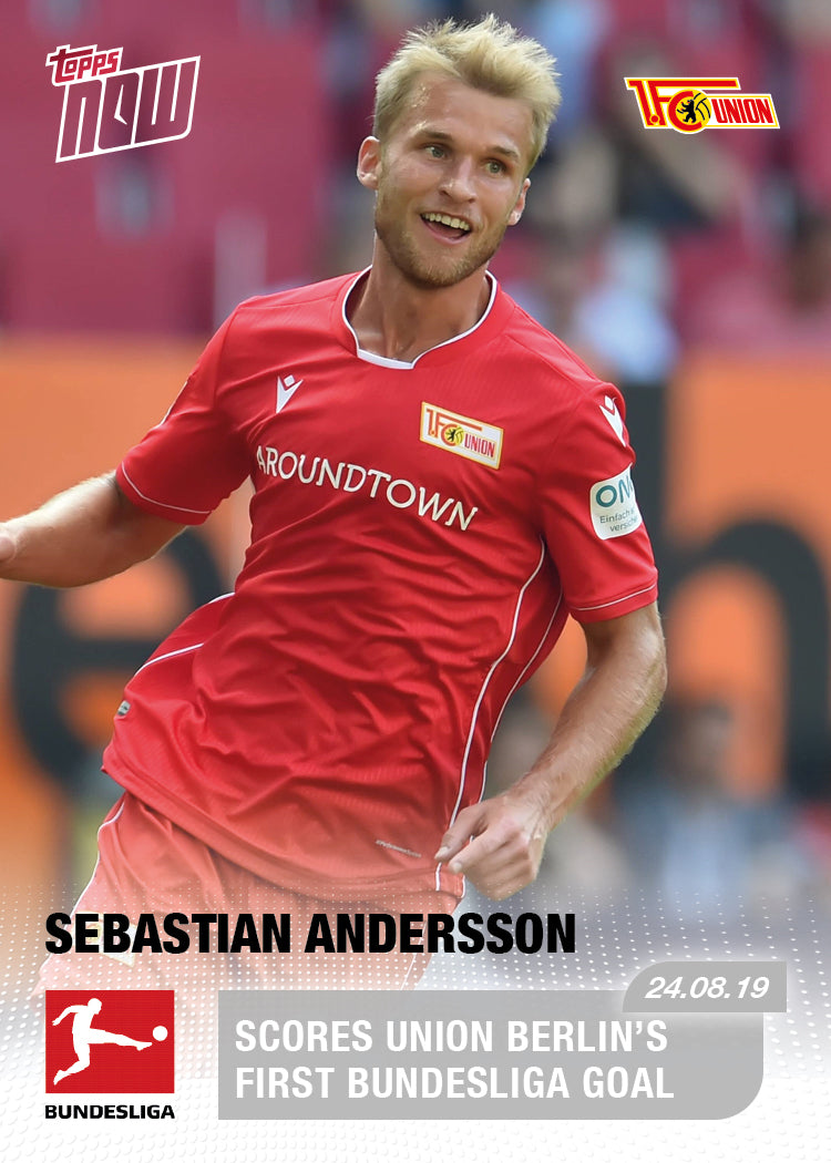 Scores Union Berlin's first Bundesliga goal - Bundesliga Topps NOW® Card #8 - Print Run: 32