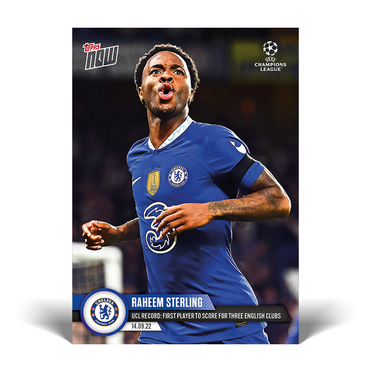UEFA Champions League Record: First player to score For three English clubs - UCL Topps NOW® Card #26 - PR: 251