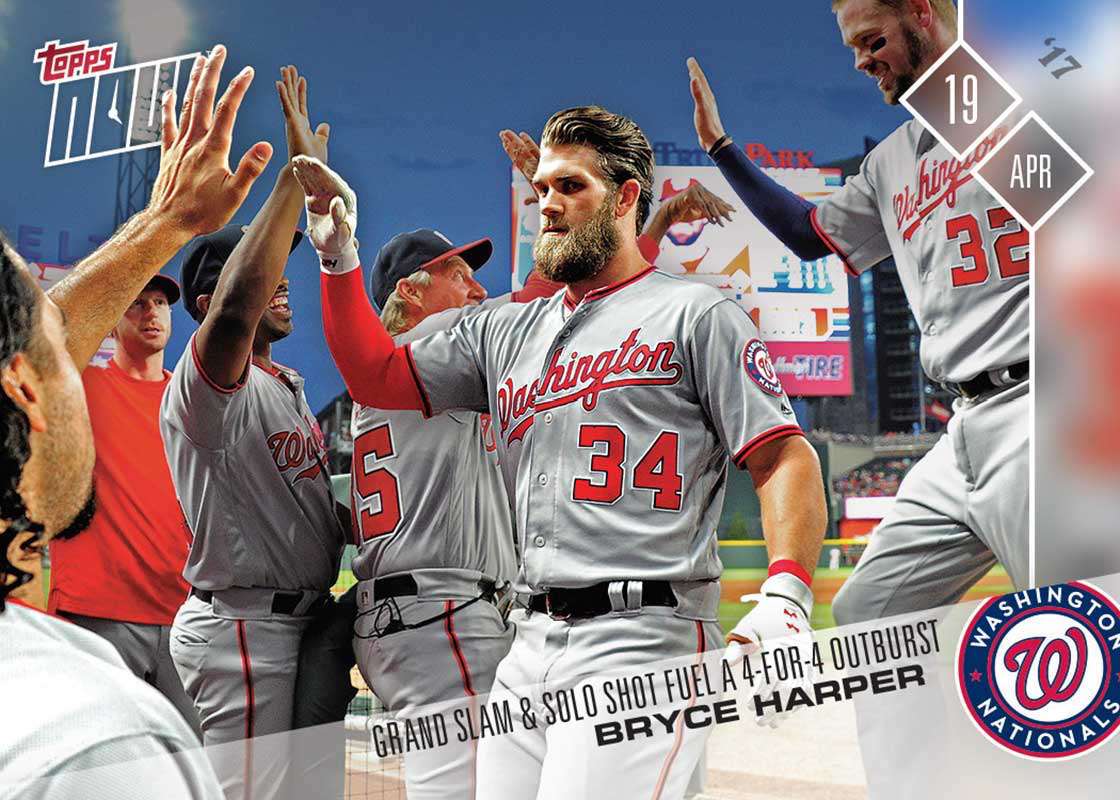 Bryce Harper - 04/19/17 Topps NOW® Card 64 - Print Run: 554