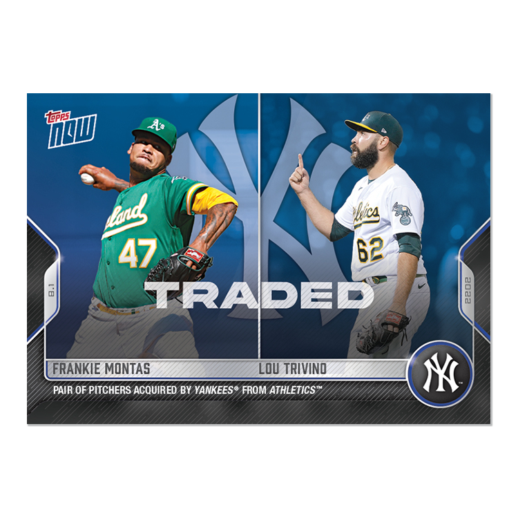 Frankie Montas/Lou Trivino  - 2022 MLB Topps NOW® Card 629 - PR: 322
