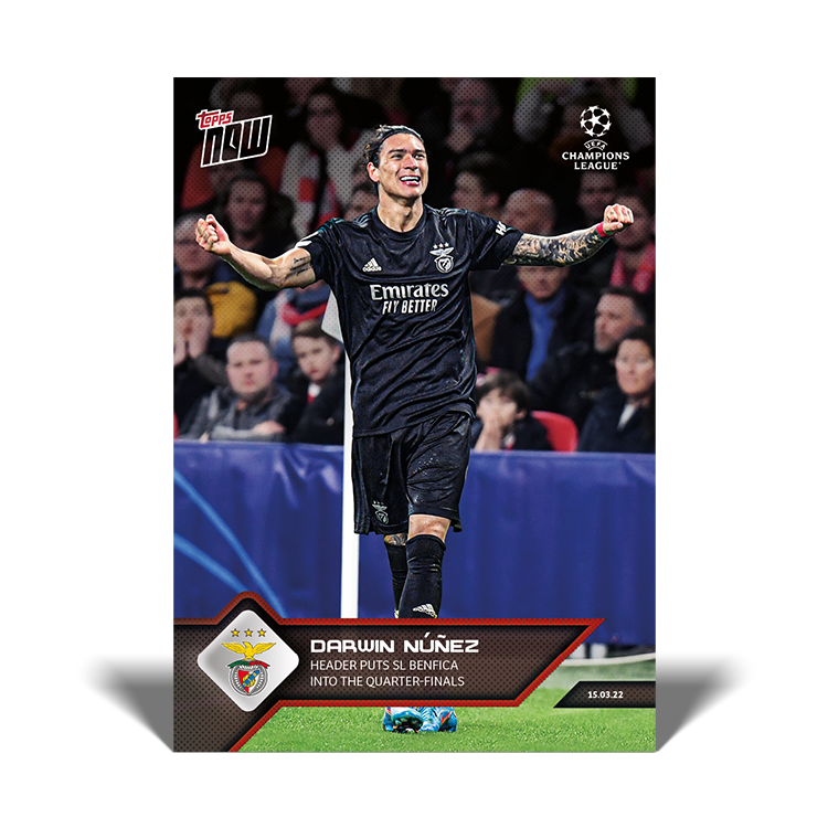 Header puts SL Benfica into the quarter-finals - UCL Topps NOW® Card #127 - PR: 196