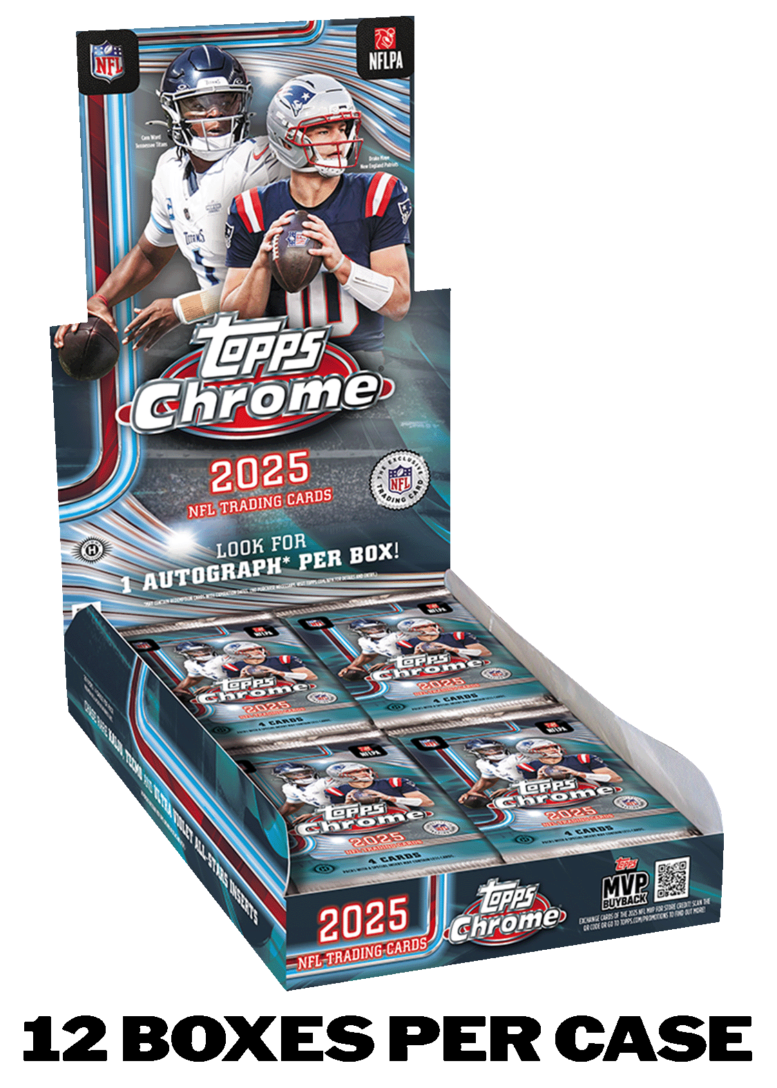 2025 Topps Chrome® Football - Hobby Box Sealed Case