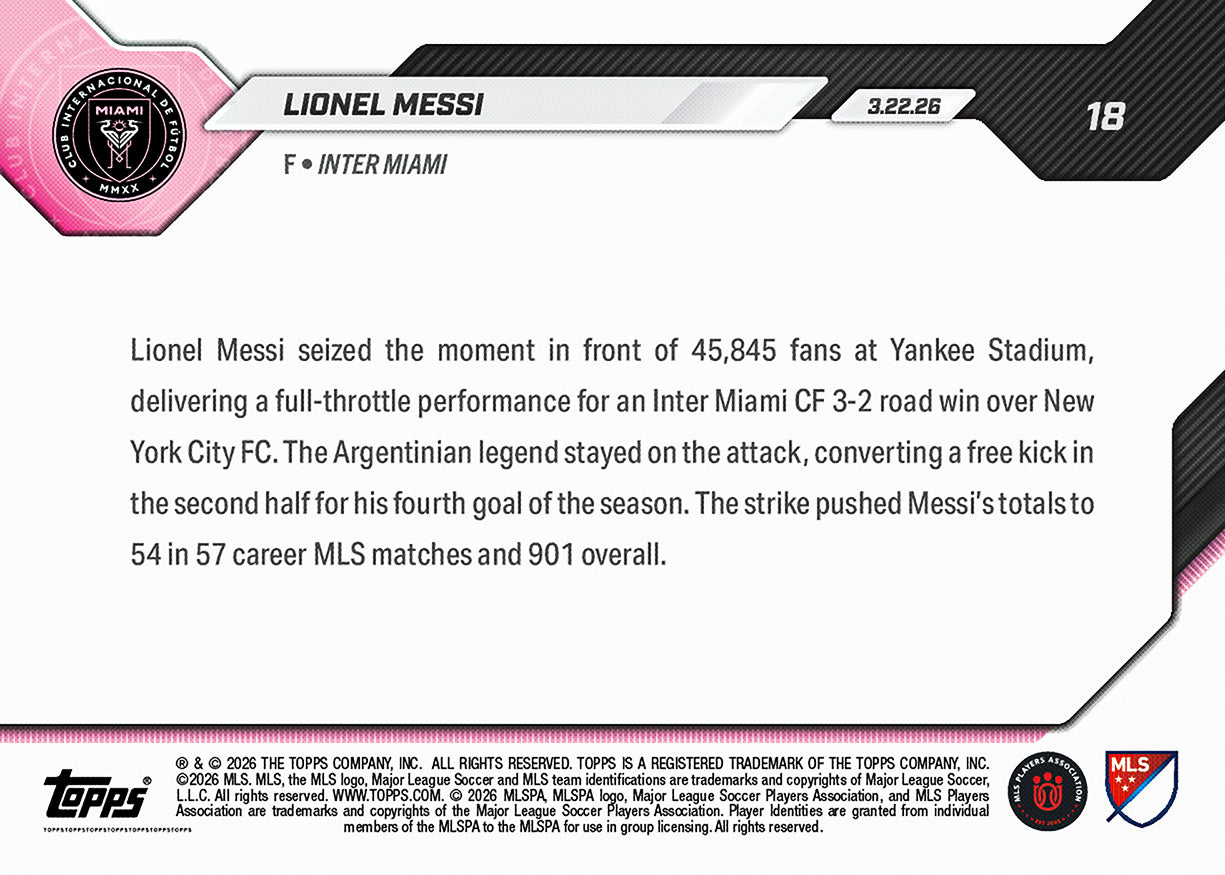Lionel Messi - 2026 MLS Topps NOW® - Card 18
