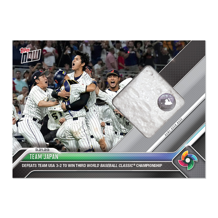 Game-used Base Relic # to 99 - Team Japan  - 2023 World Baseball Classic Topps NOW® Card 72A