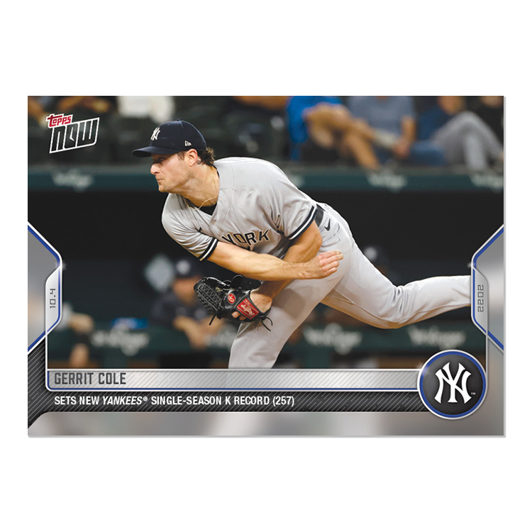 Gerrit Cole  - 2022 MLB Topps NOW® Card 1014 - PR: 3712