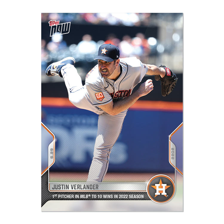 Justin Verlander  - 2022 MLB Topps NOW® Card 430 - PR: 364