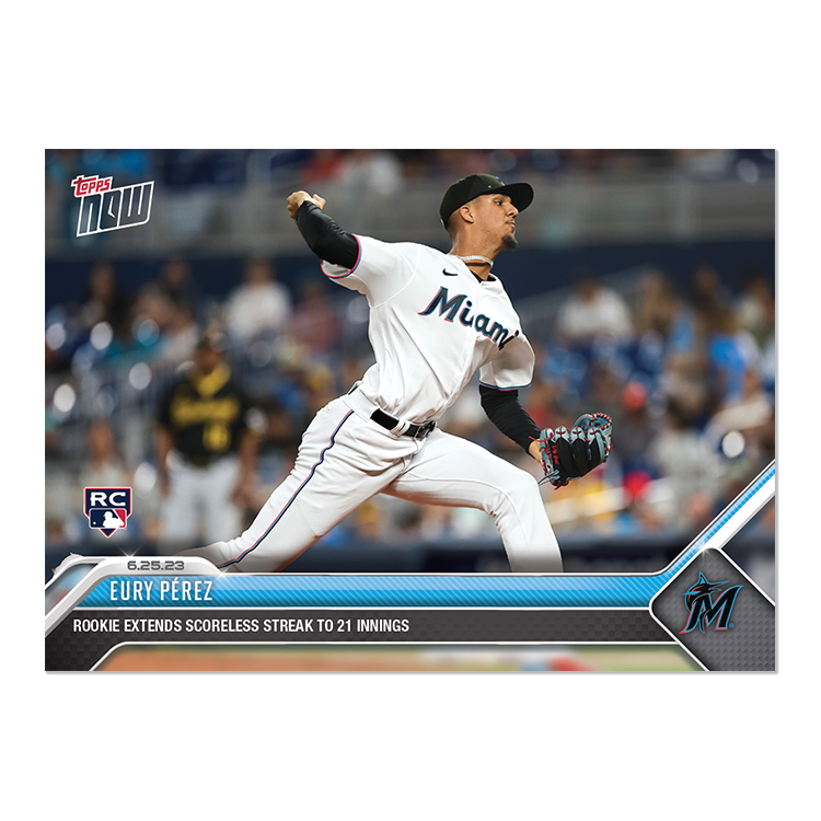 Eury Pérez  - 2023 MLB Topps NOW® Card 497 - PR: 1023