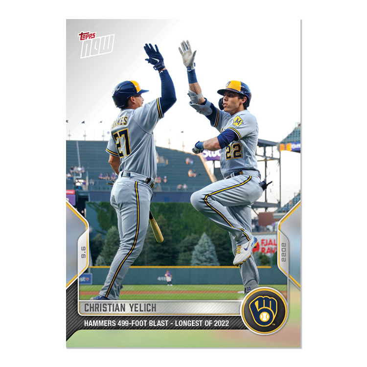 Christian Yelich  - 2022 MLB Topps NOW® Card 850 - PR: 357