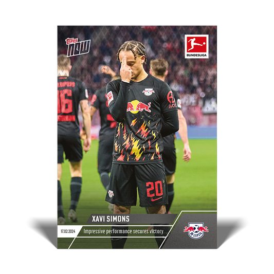 Xavi Simons - Impressive performance secures victory - Bundesliga Topps NOW® Card #122 - PR: 172