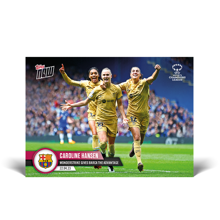 Wonderstrike gives Barca the advantage - UWCL Topps NOW® Card #20 - PR: 256