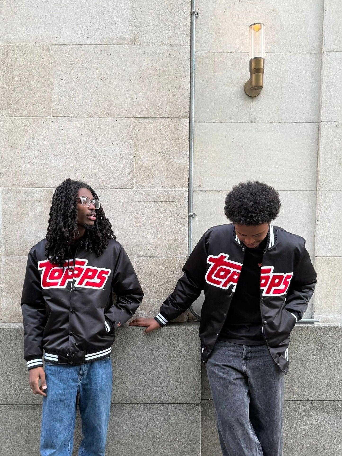 Topps Black Heavyweight Satin Bomber Jacket