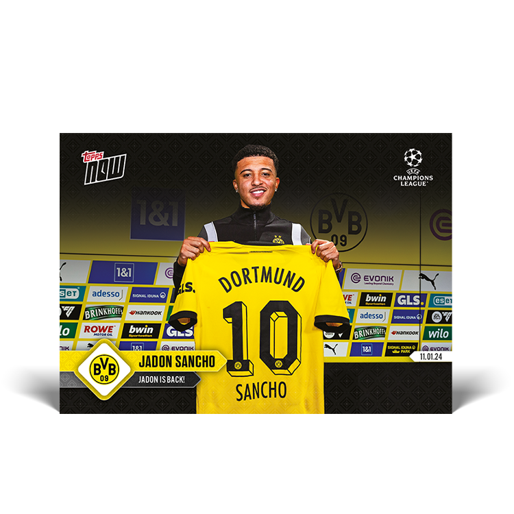 Jadon Sancho - Jadon is back! - UCL Topps NOW® Card #88 - PR: 422