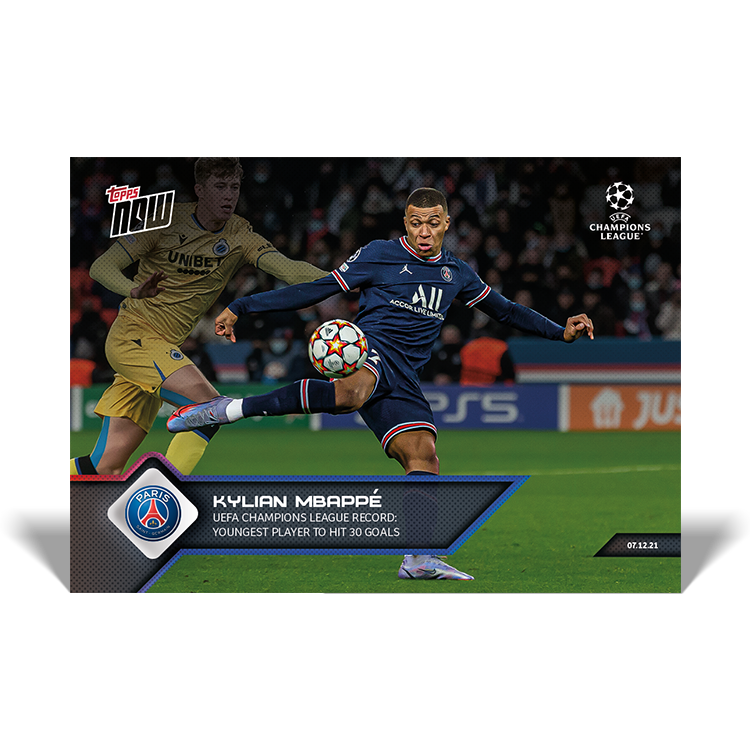 UEFA Champions League Record: Youngest player to hit 30 goals - UCL Topps NOW® Card #91 - PR: 1300