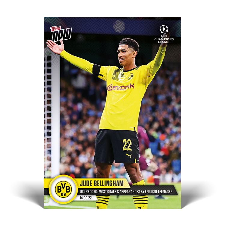 UEFA Champions League Record: Most goals and appearances by English teenager - UCL Topps NOW® Card #24 - PR: 1255