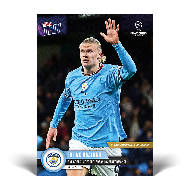 Five goals in record-breaking performance - UCL Topps NOW® Card #90 - PR: 10723