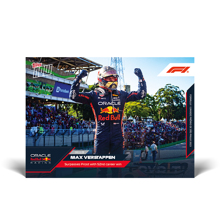 Max Verstappen - Surpasses Prost with 52nd career win  - F1 Topps NOW® Card #65 - PR: 1532
