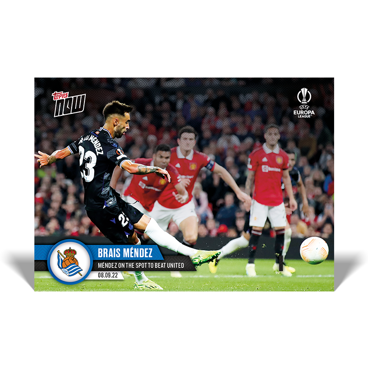 Méndez on the spot to beat United  - EL Topps NOW® Card #8 - PR: 117