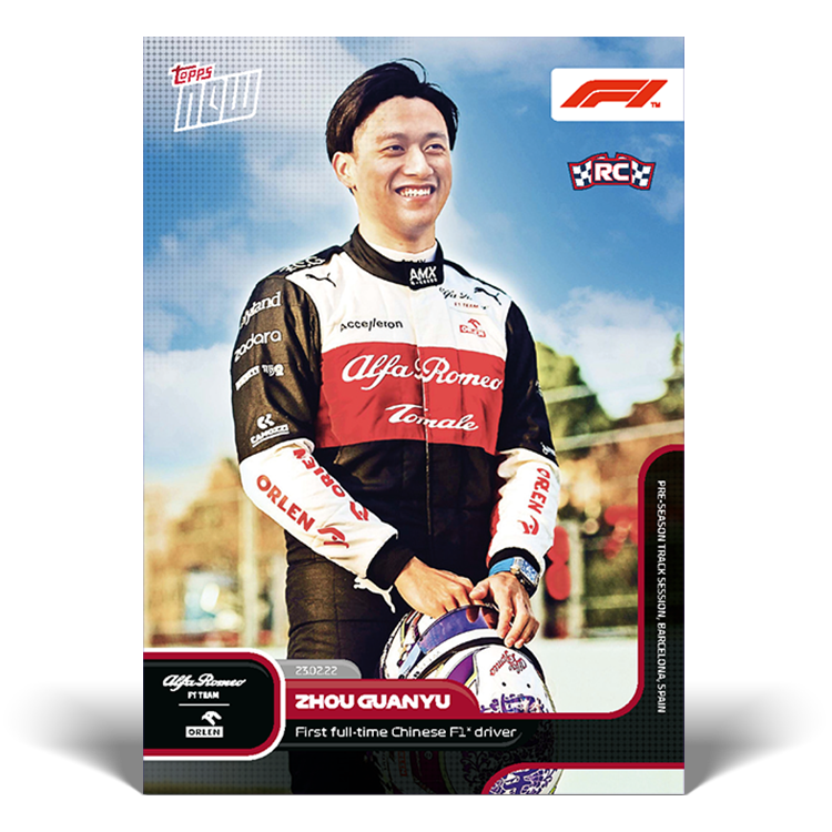 Road to...2022 -  First full-time Chinese F1 driver - F1 Topps NOW® Card #P07 - PR: 8903
