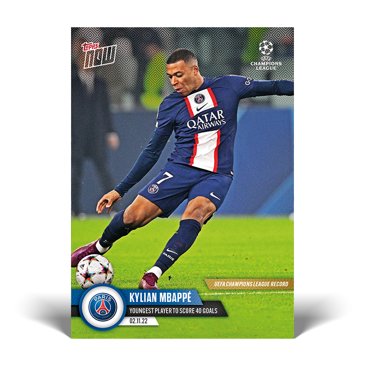 UEFA Champions League Record: Youngest player to score 40 goals - UCL Topps NOW® Card #68 - PR: 1729