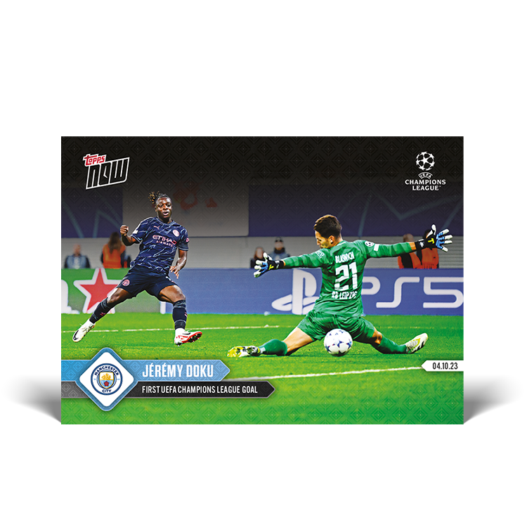 Jérémy Doku - First UEFA Champions League goal - UCL Topps NOW® Card #38 - PR: 213