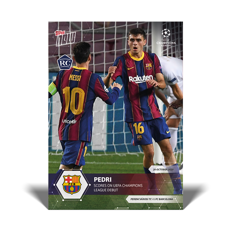 Scores on UEFA Champions League debut - UCL Topps NOW® Card #0005 - PRint Run: 7236