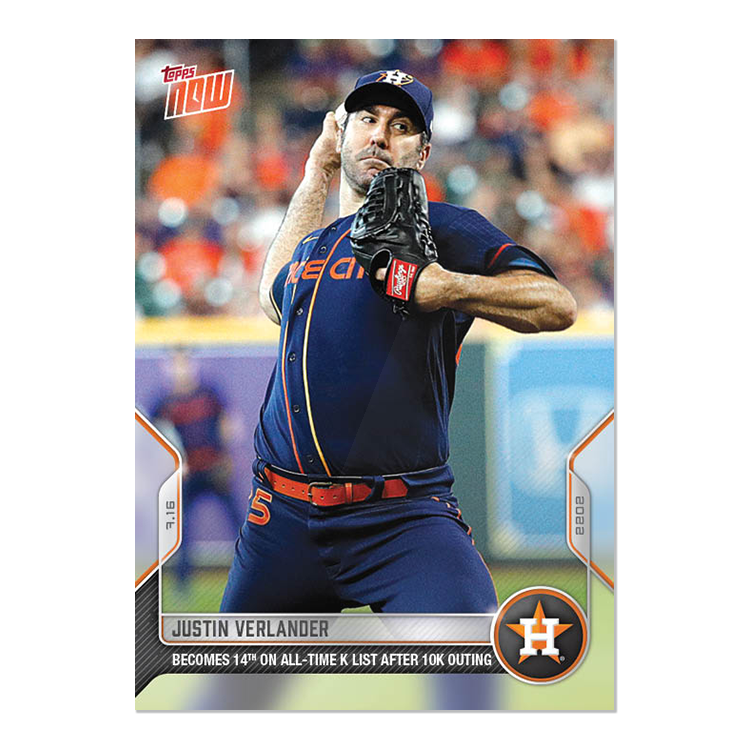 Justin Verlander  - 2022 MLB Topps NOW® Card 544 - PR: 461