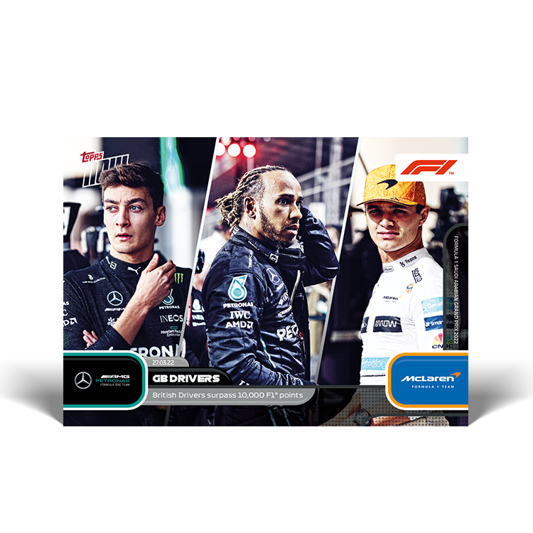 British Drivers reach 10,000 F1 points  -  F1 Topps NOW® Card #008 - PR: 6941
