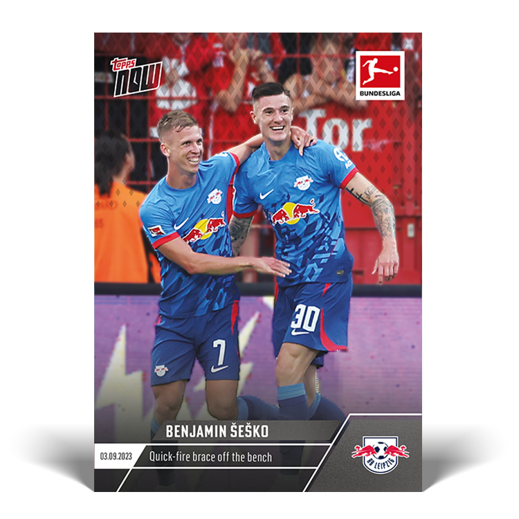 Benjamin Šeško - Quick-fire brace off the bench - Bundesliga Topps NOW® Card #21 - PR: 171