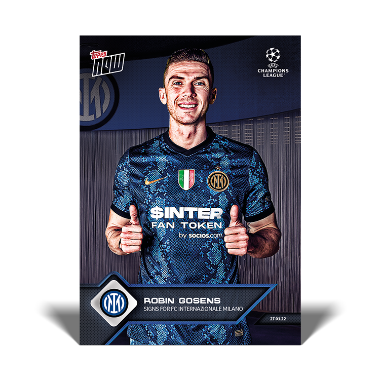 Signs for FC Internazionale Milano - UCL Topps NOW® Card #103 - PR: 384